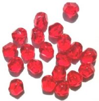 20 10mm Faceted Siam Nugget Firepolish Beads